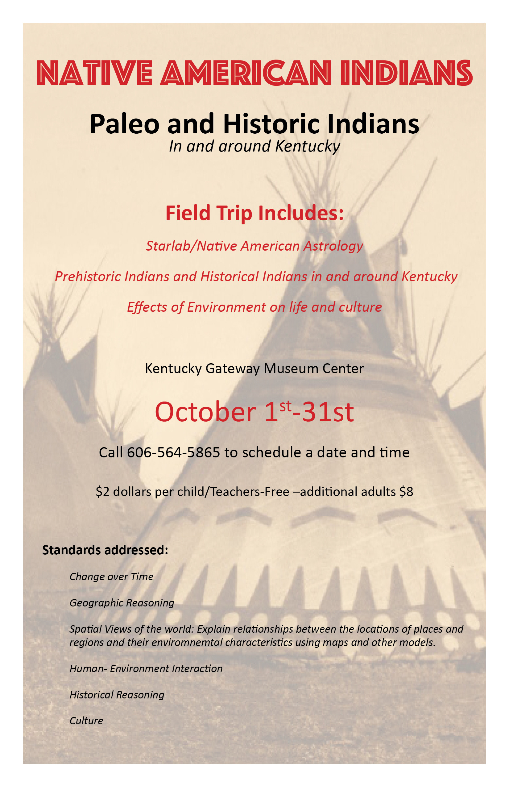 Printed Flyer, Email Correspondence, & Social Media Group Post advertising an available field trip. Background edited in Photoshop. Layout design and copy by Amanda Hankinson using Adobe InDesign.