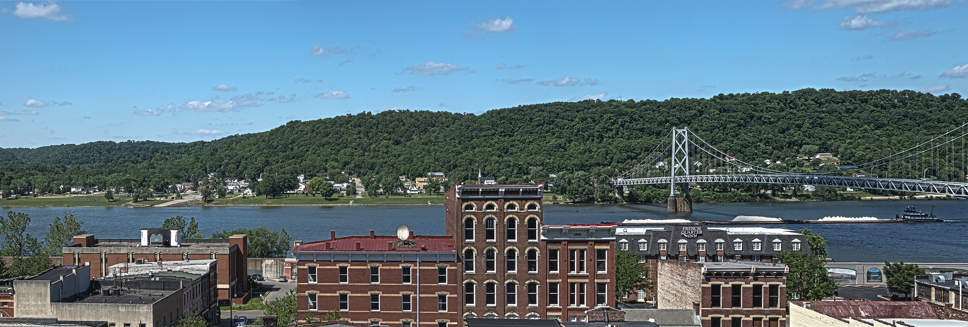 "Up On the Rooftop" Maysville, KY Simon Kenton Bridge across the Ohio River - 12 x 36