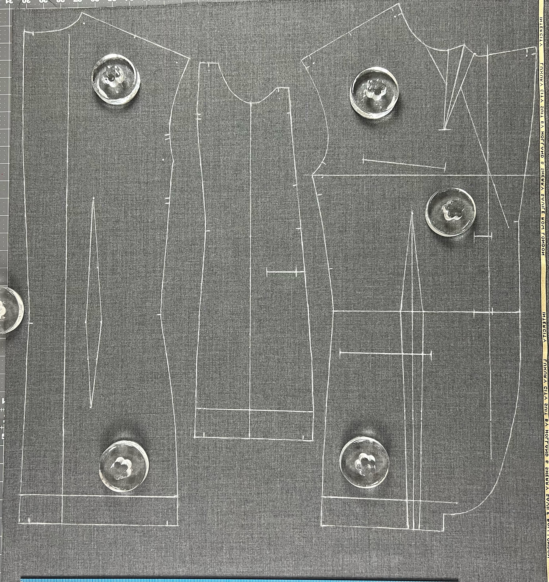 Pattern traced in fabric