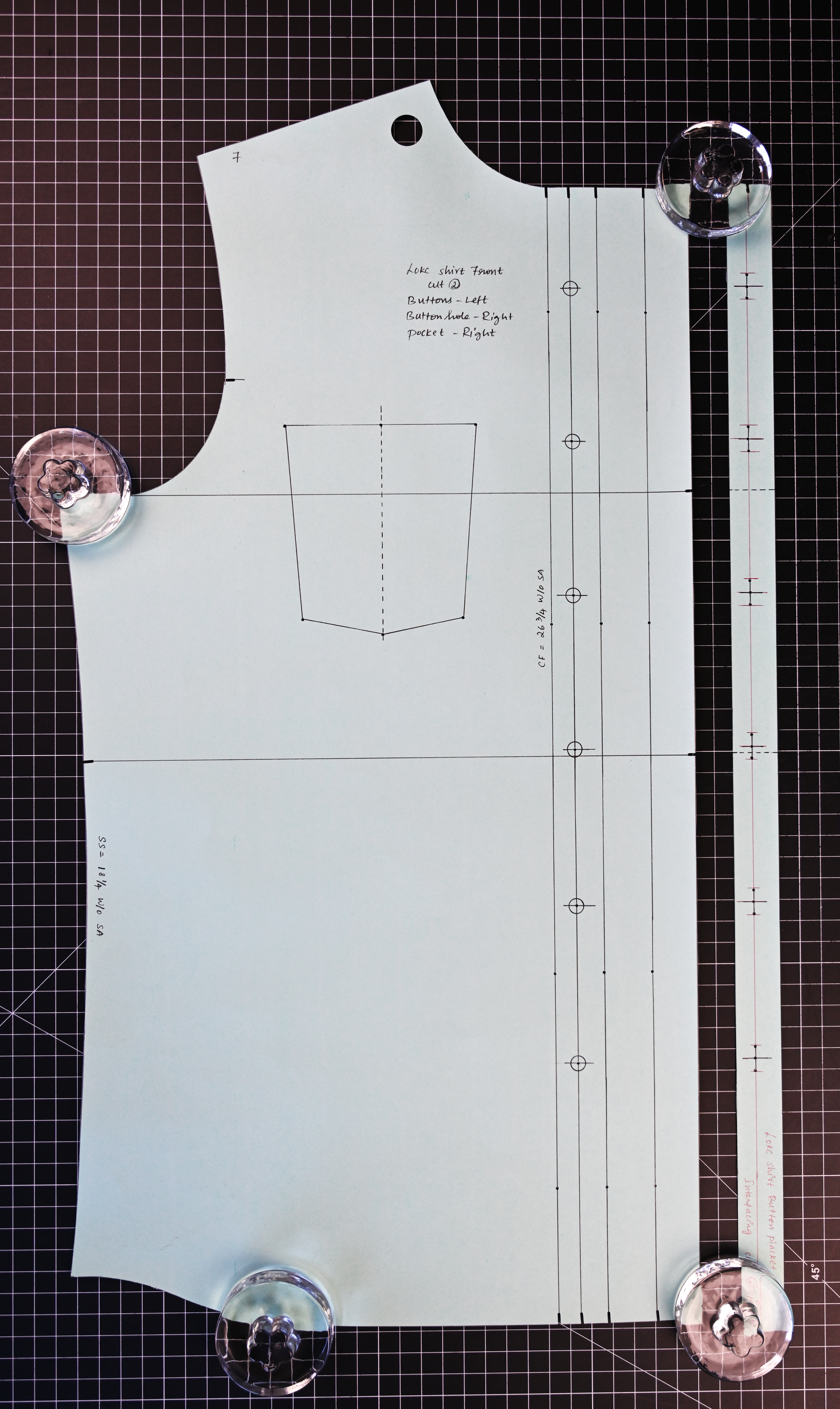 Front and Button placket