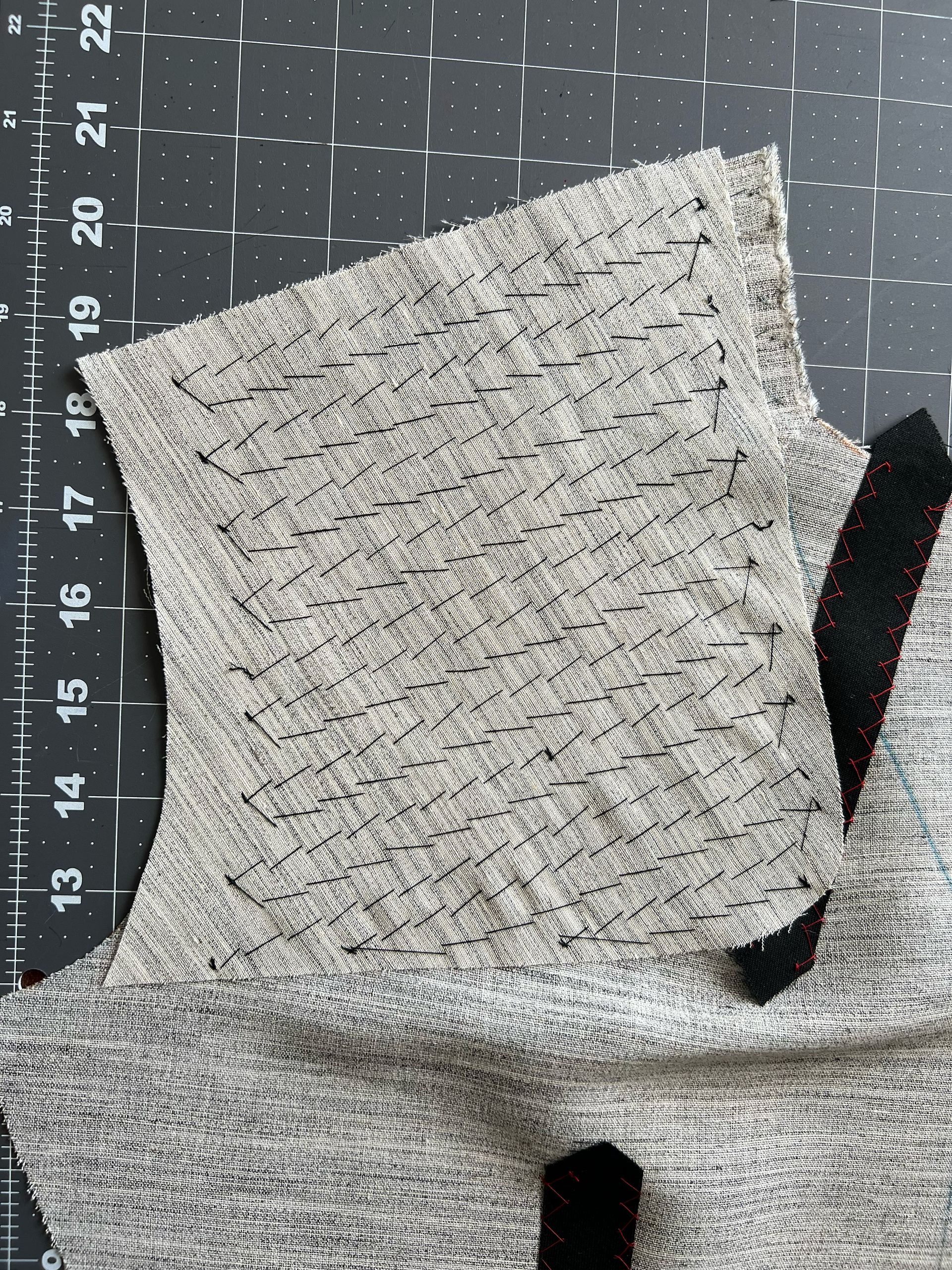 Pad stitching in Jacket shoulder
