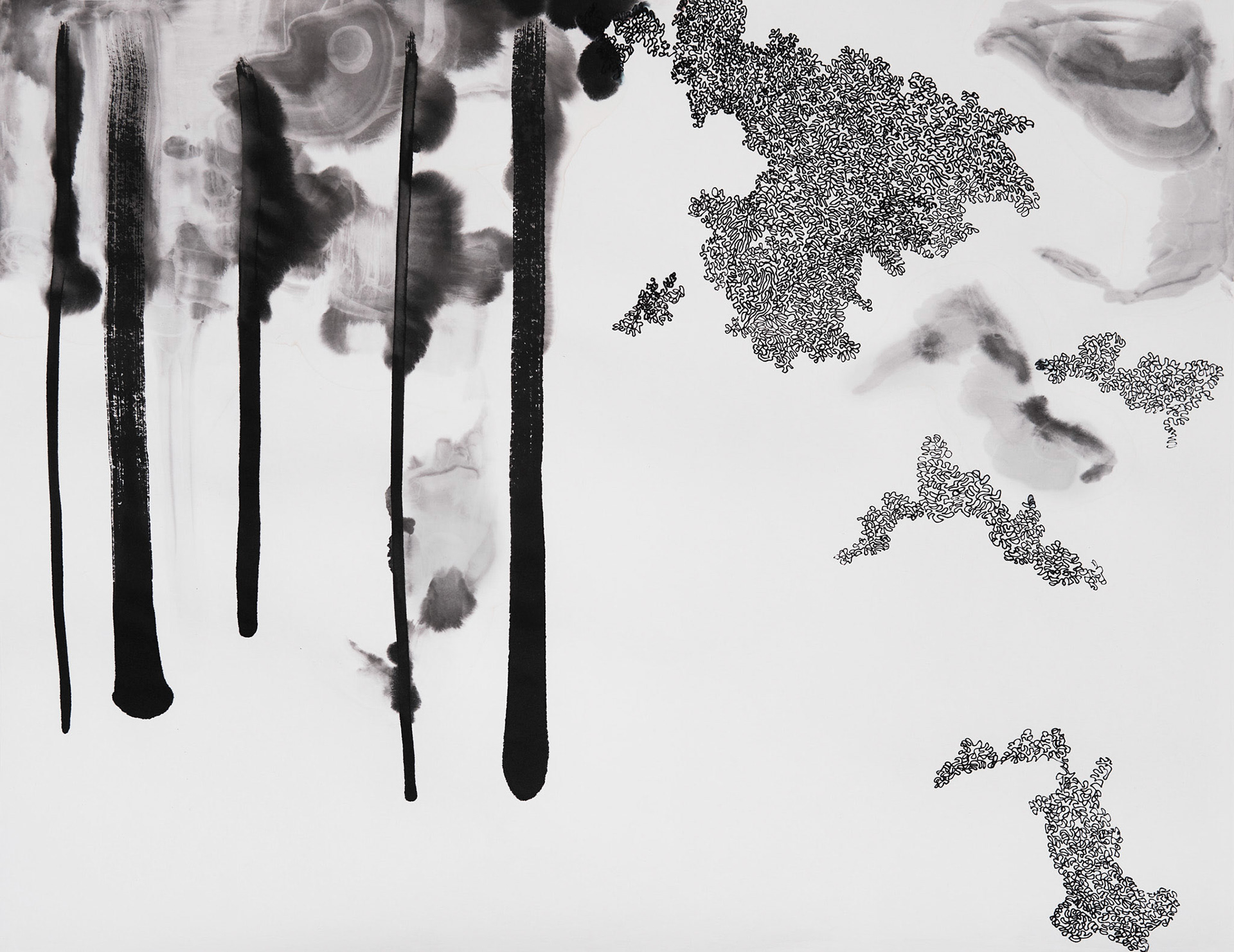 MIND PATH #7 Ink on paper 29,5 x 21 cm ( 11,6 x 8,2 in.)