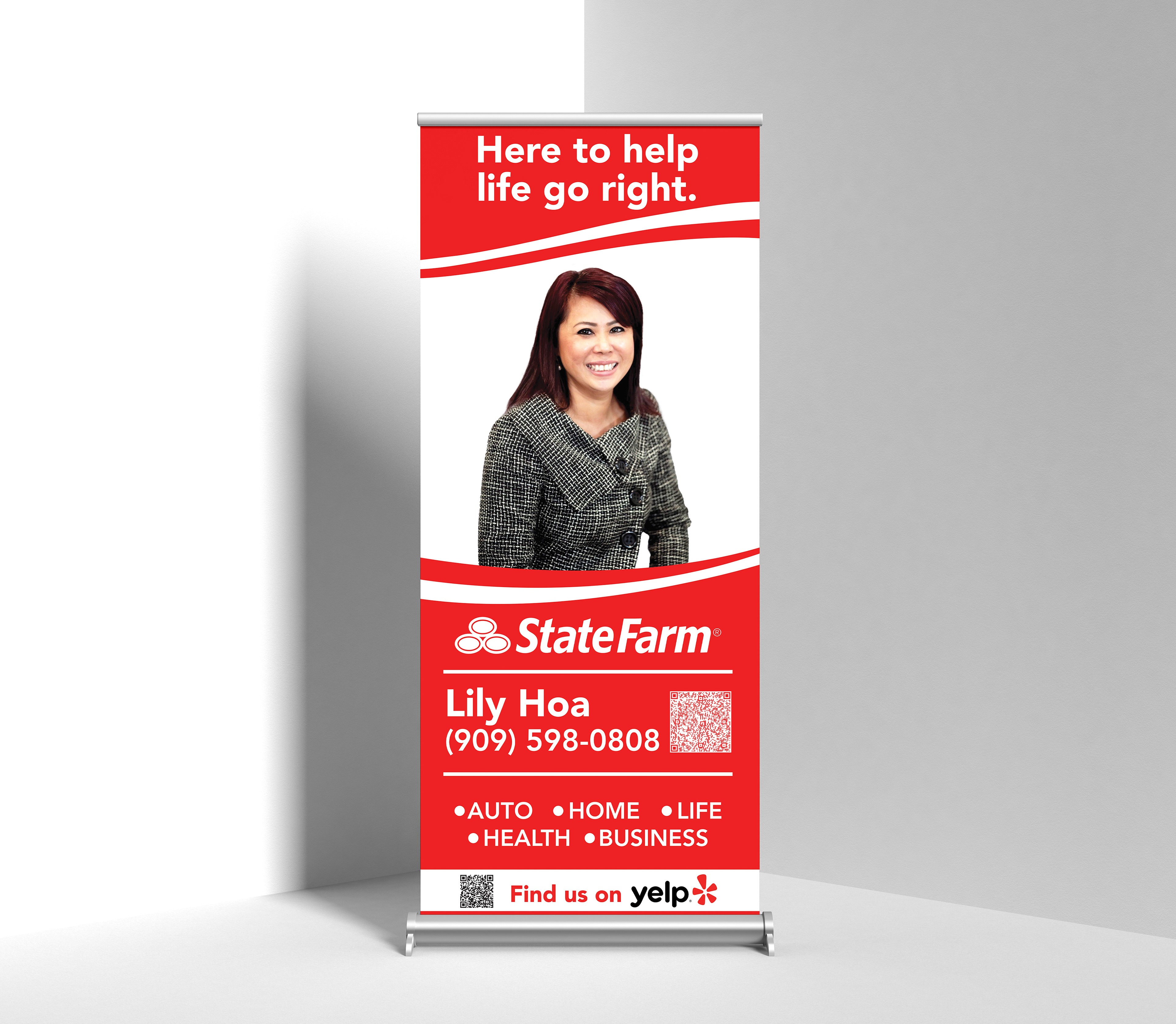 Product: Retractable Banner Stand (Design + Print for StateFarm Insurance)