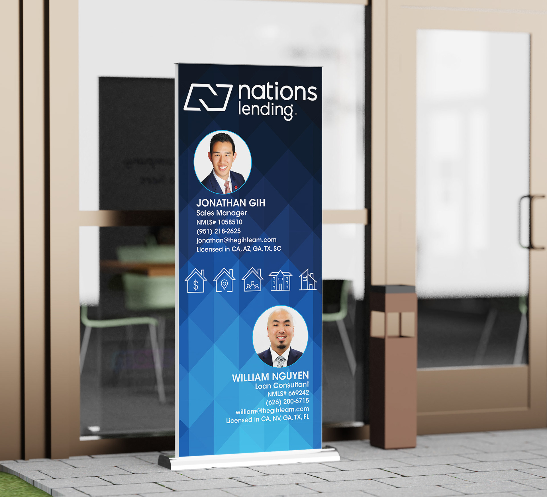 Product: Retractable Banner Stand (Design + Print for Nations Lending)
