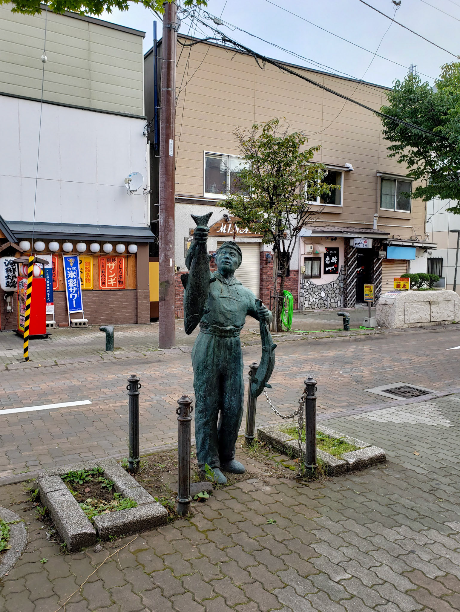 釧路ネオン街の野外彫刻