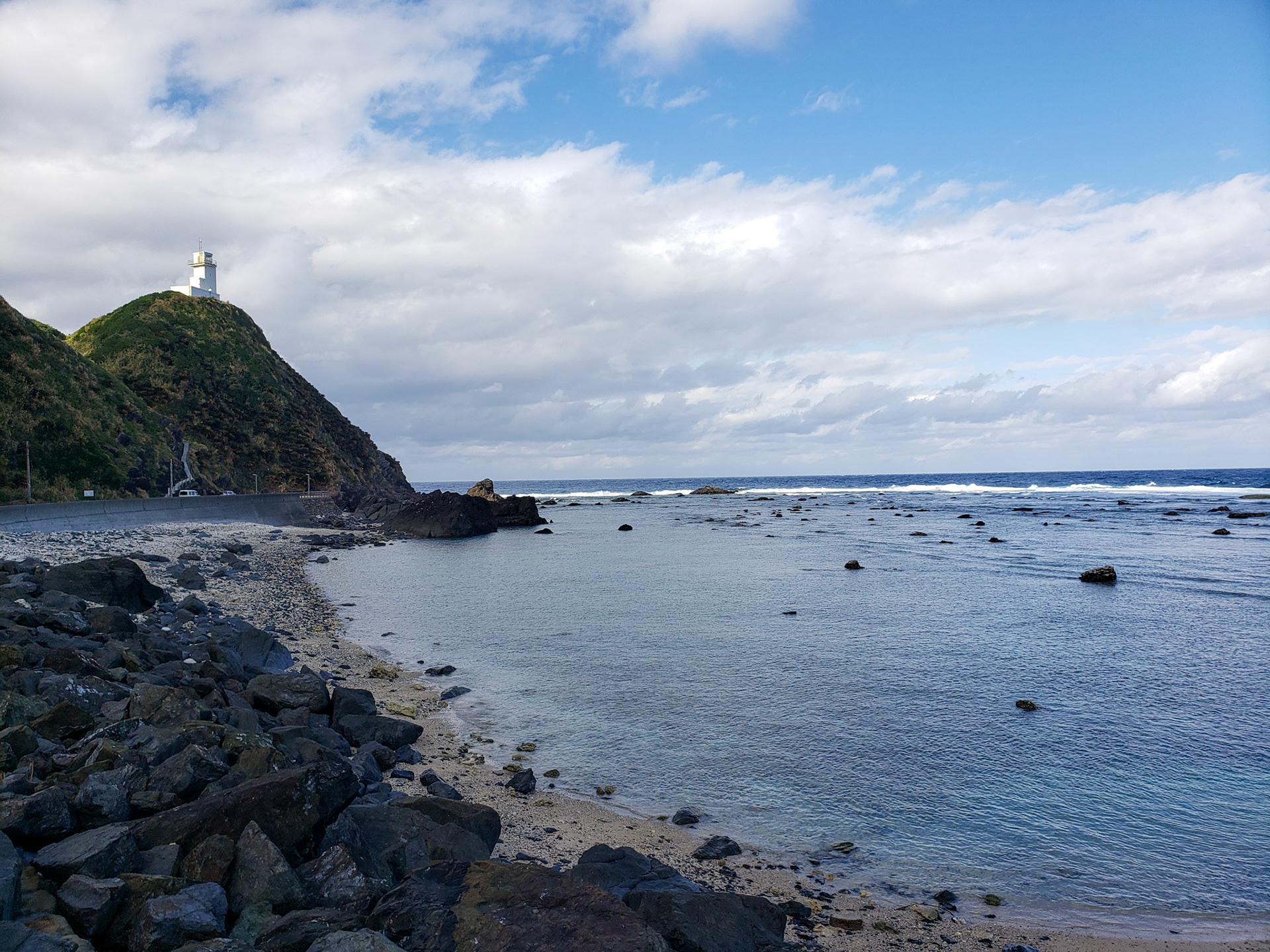 笠利崎灯台近くの海岸