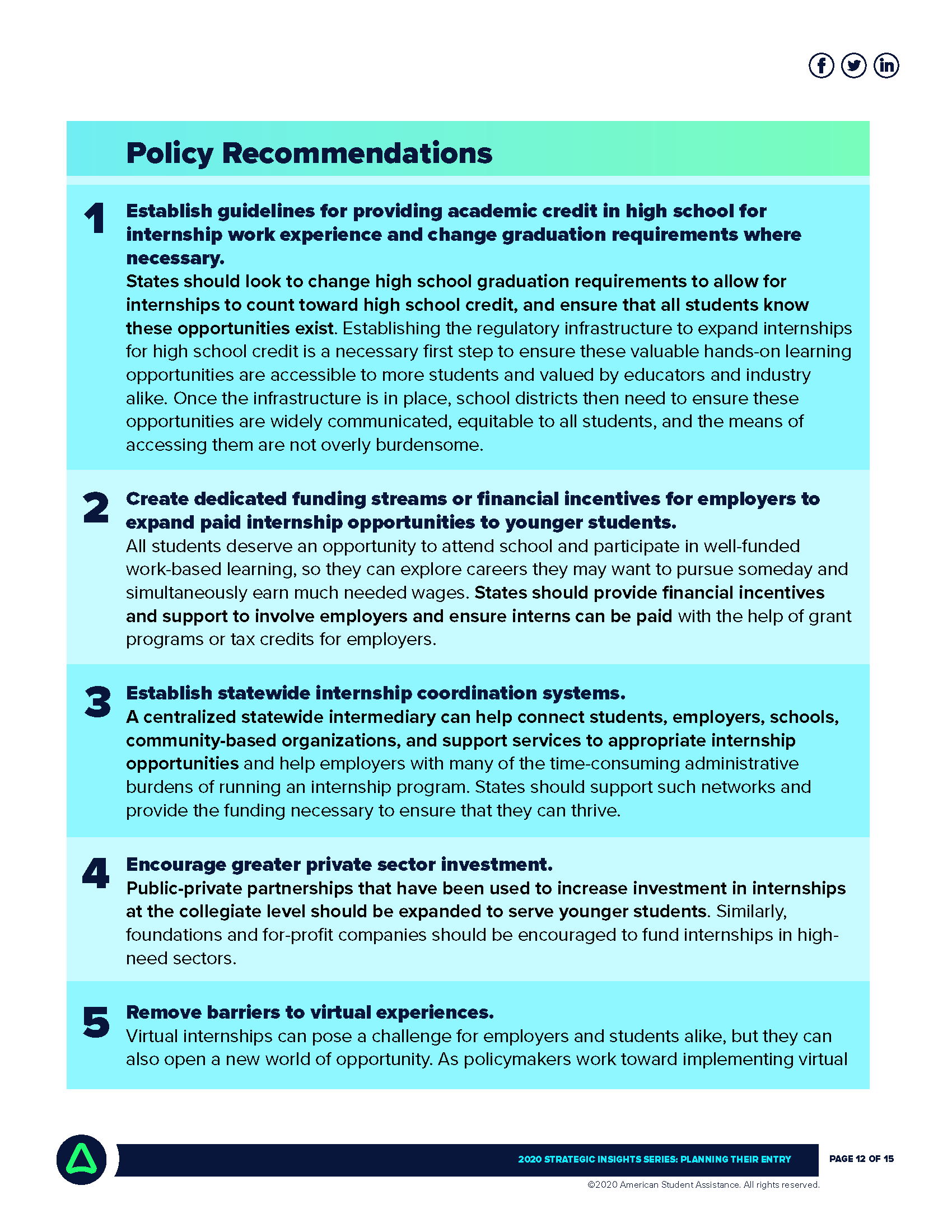 Policy Recommendations