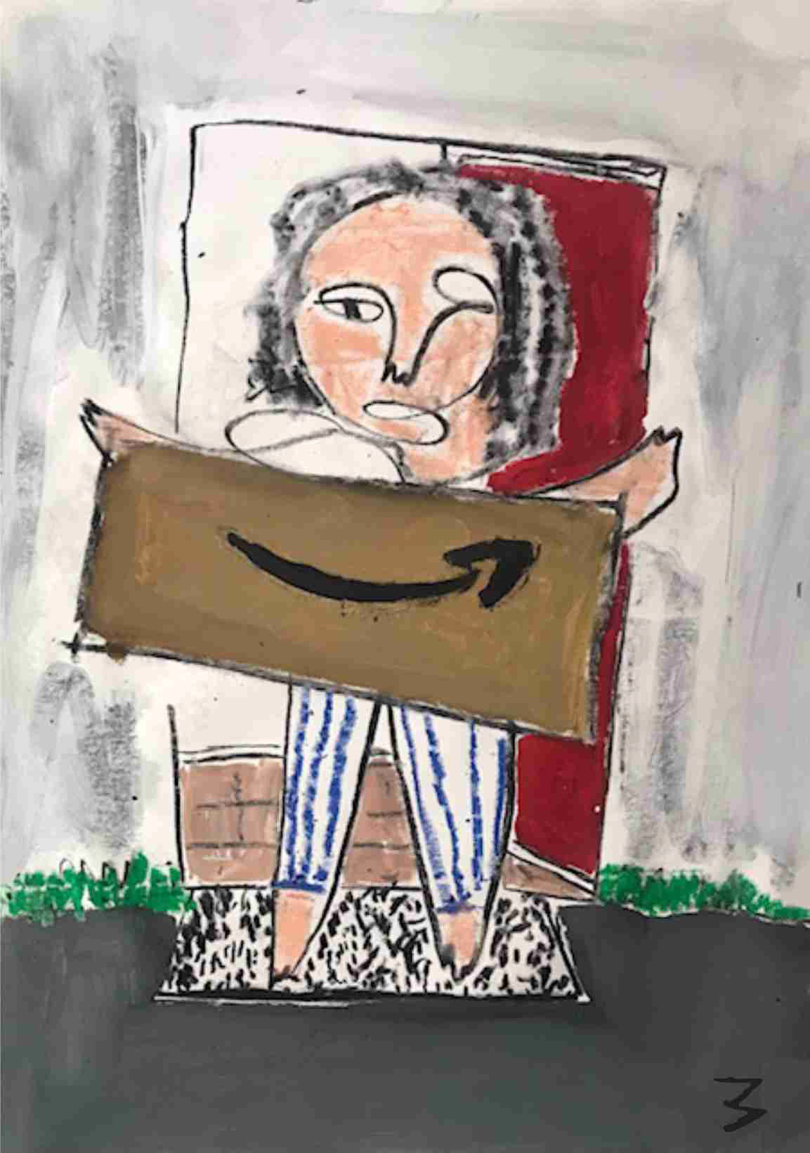 Amazon time - 2021 - mixed media on canvas - 47 x 66