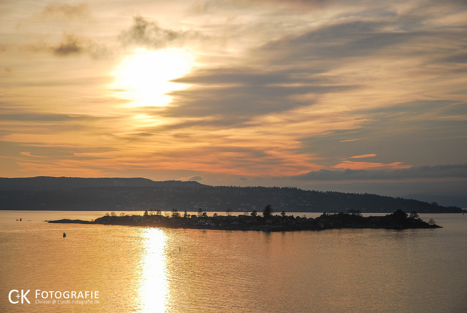 Sonnenuntergang am Oslofjord