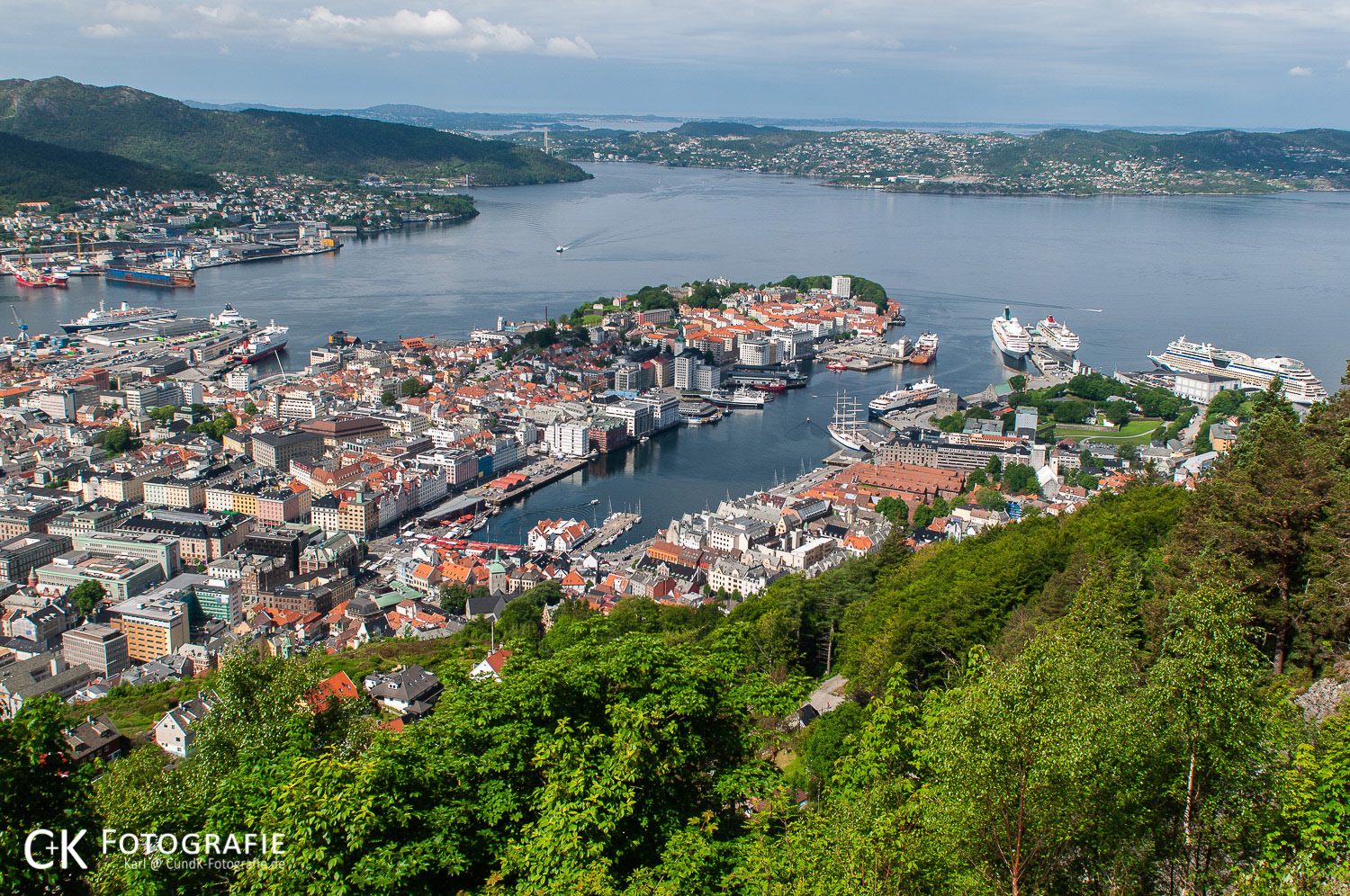 Blick auf Bergen