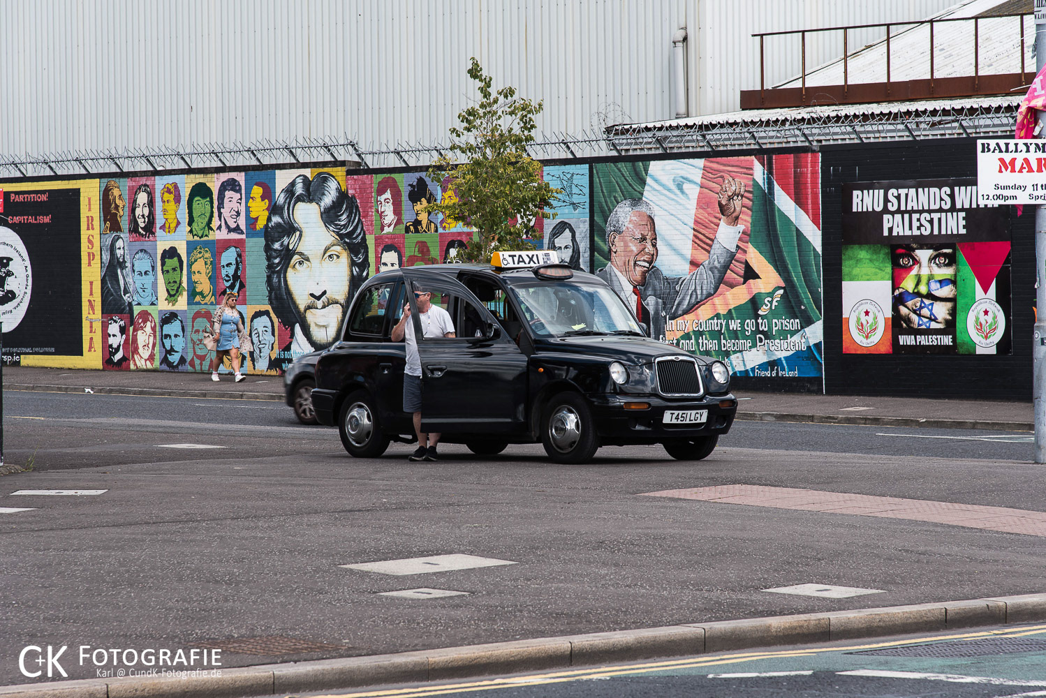 Taxifahrer in der Northhumberland Street Belfast