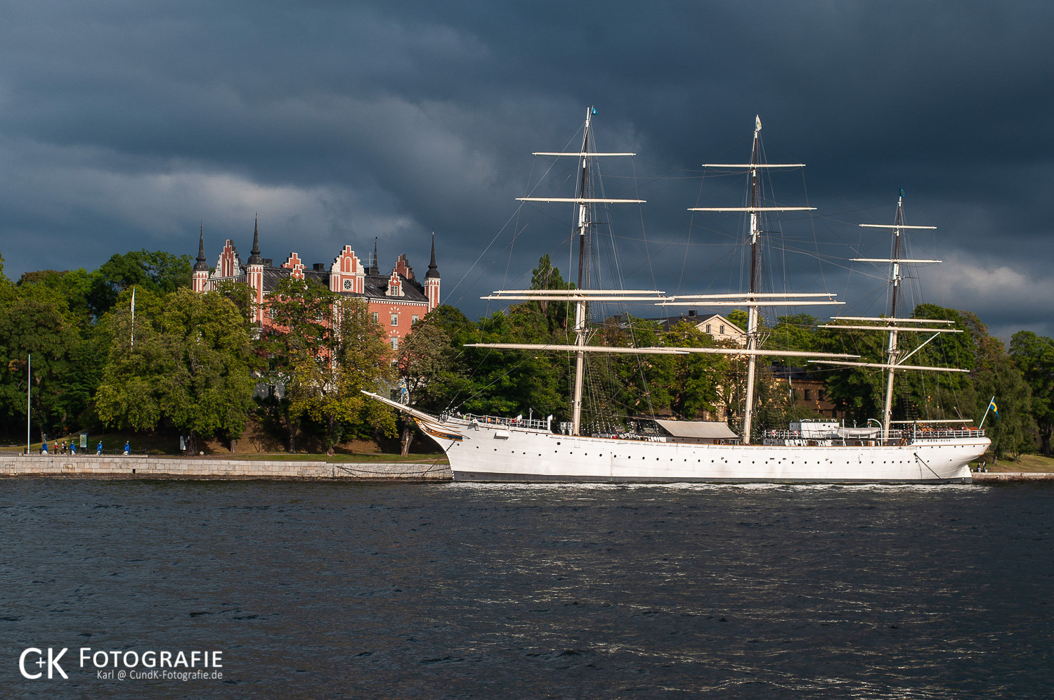 Jugendherberge Segelschiff af Chapman bei Gewitter in Stockholm