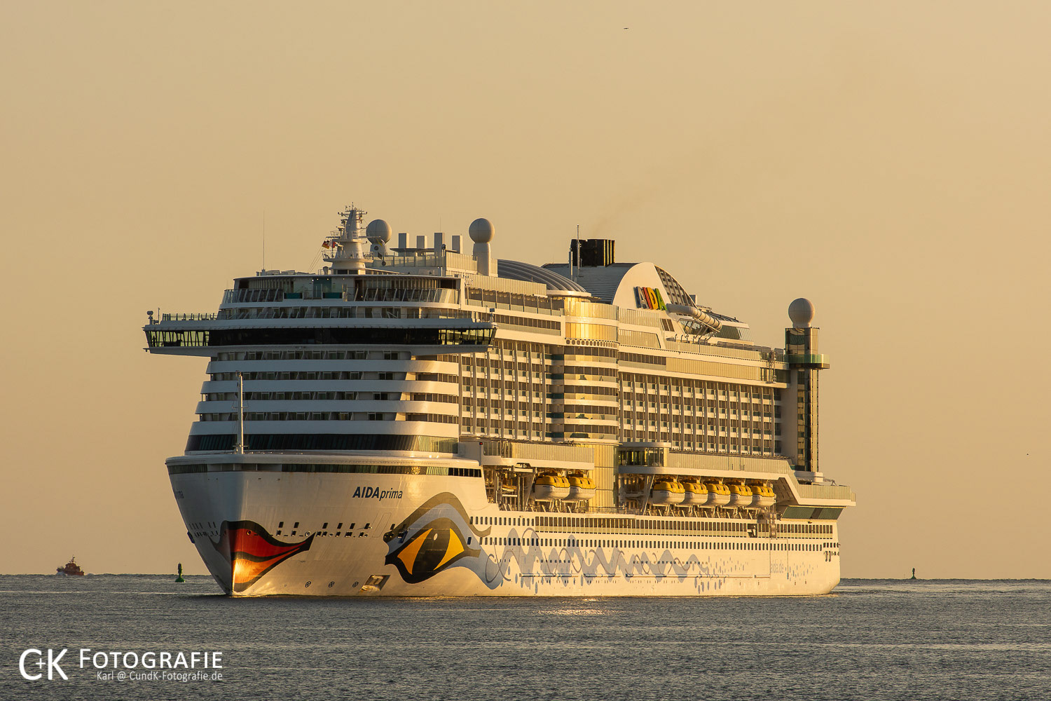 AIDAprima auf der Kieler Förde