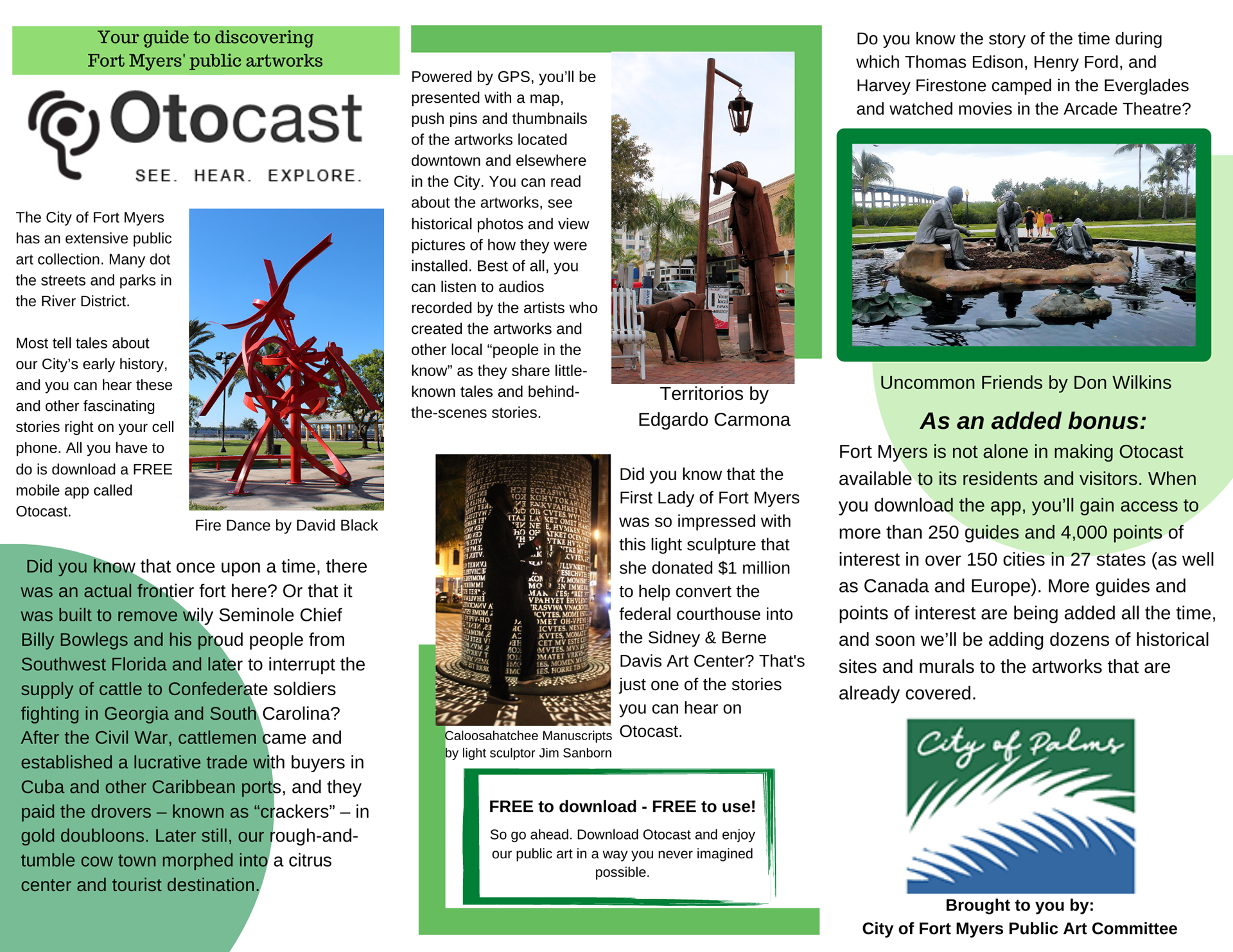 Back cover of the tri-fold brochure