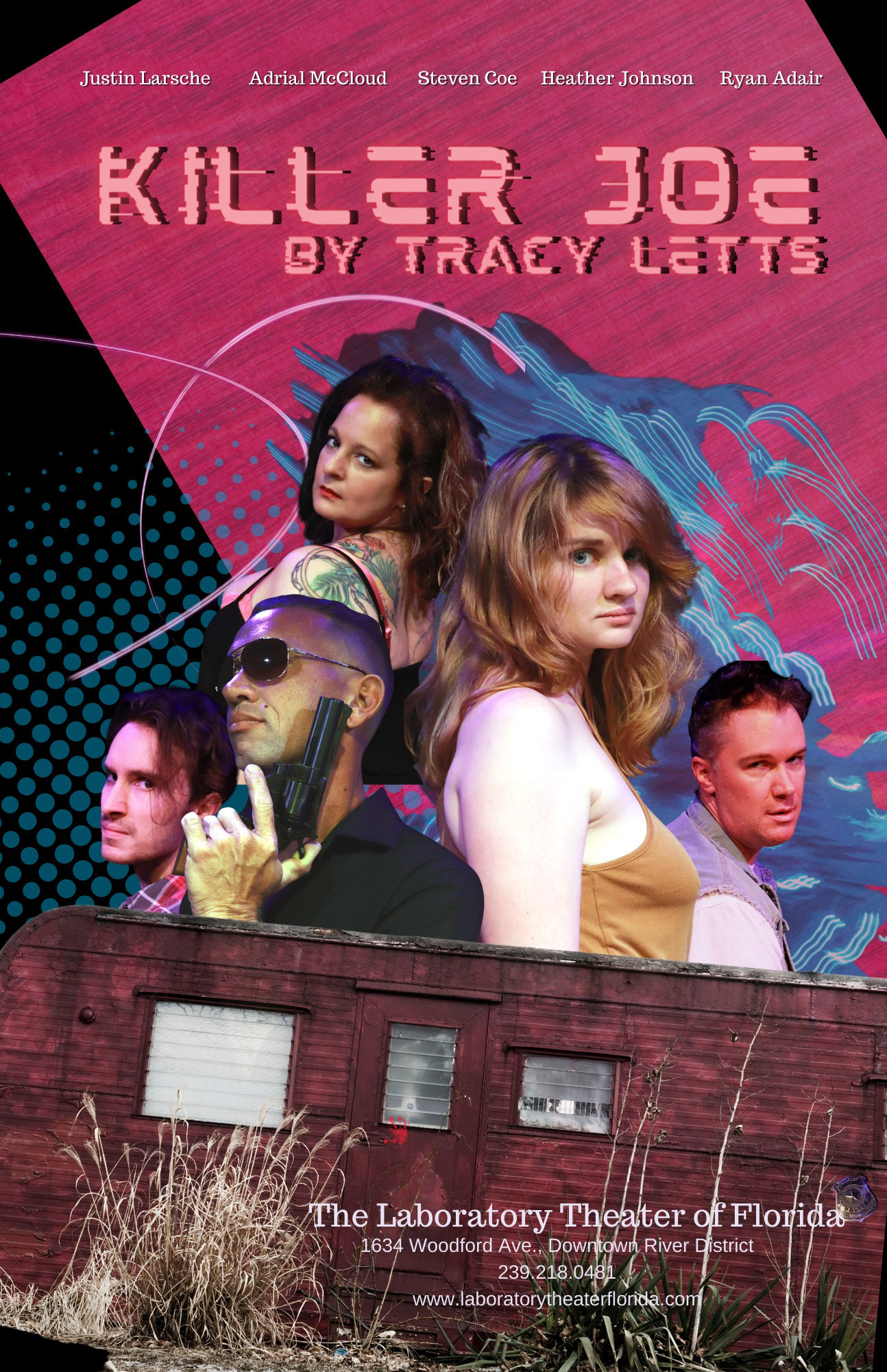 The cast of Killer Joe by Tracy Letts on a poster