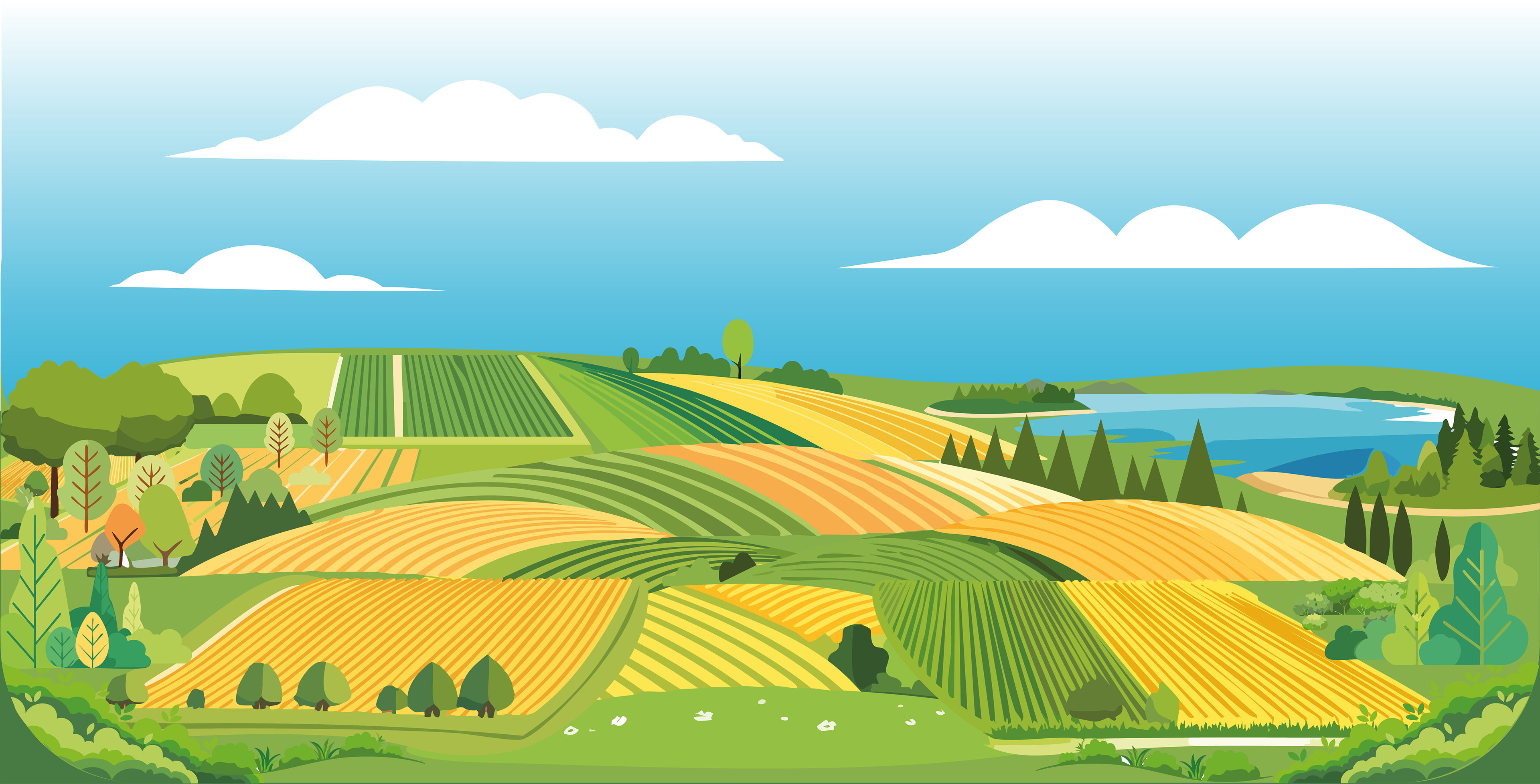 Paysage de campagne 1 - Illustrator 2024