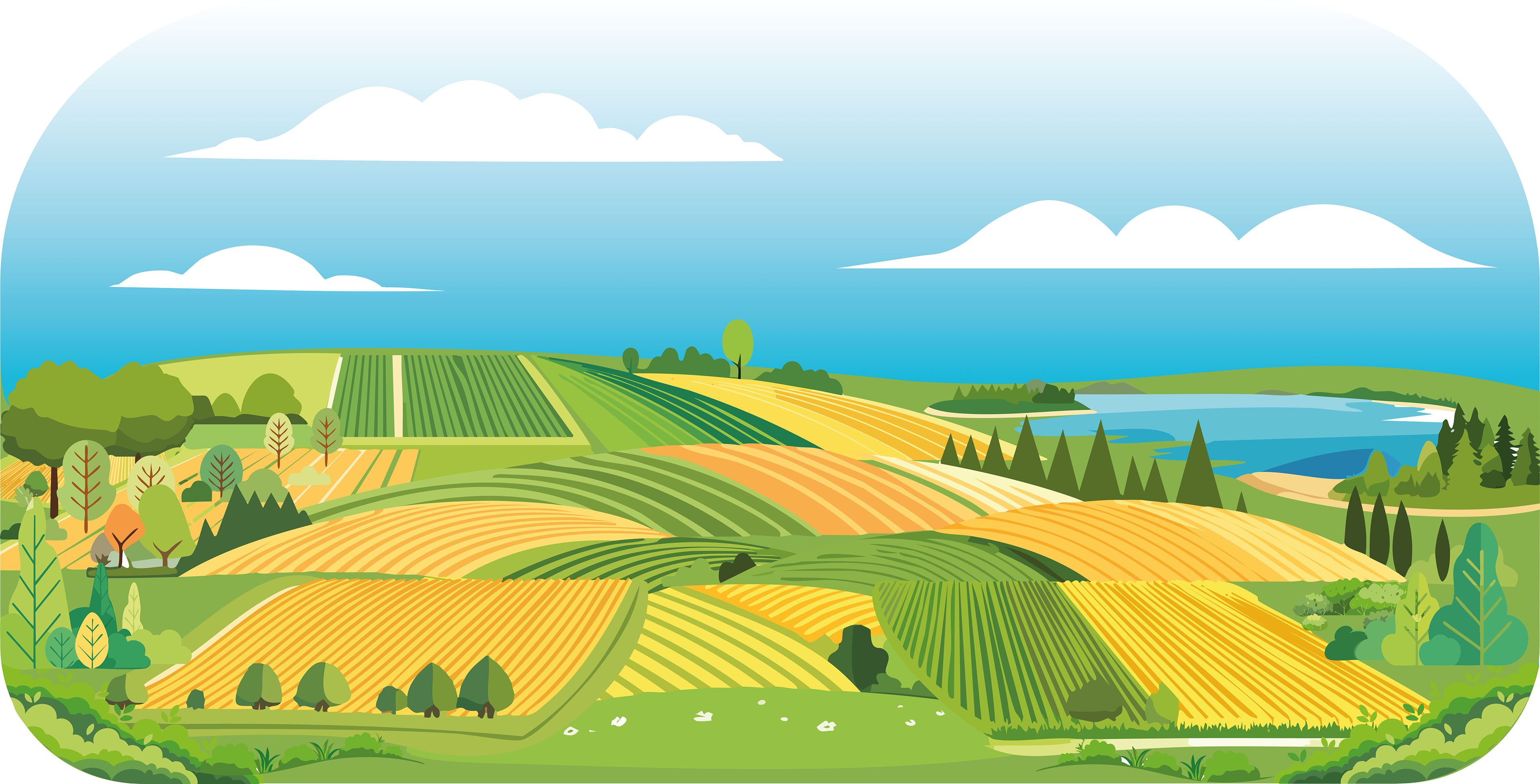 Paysage de campagne - Illustrator 2024