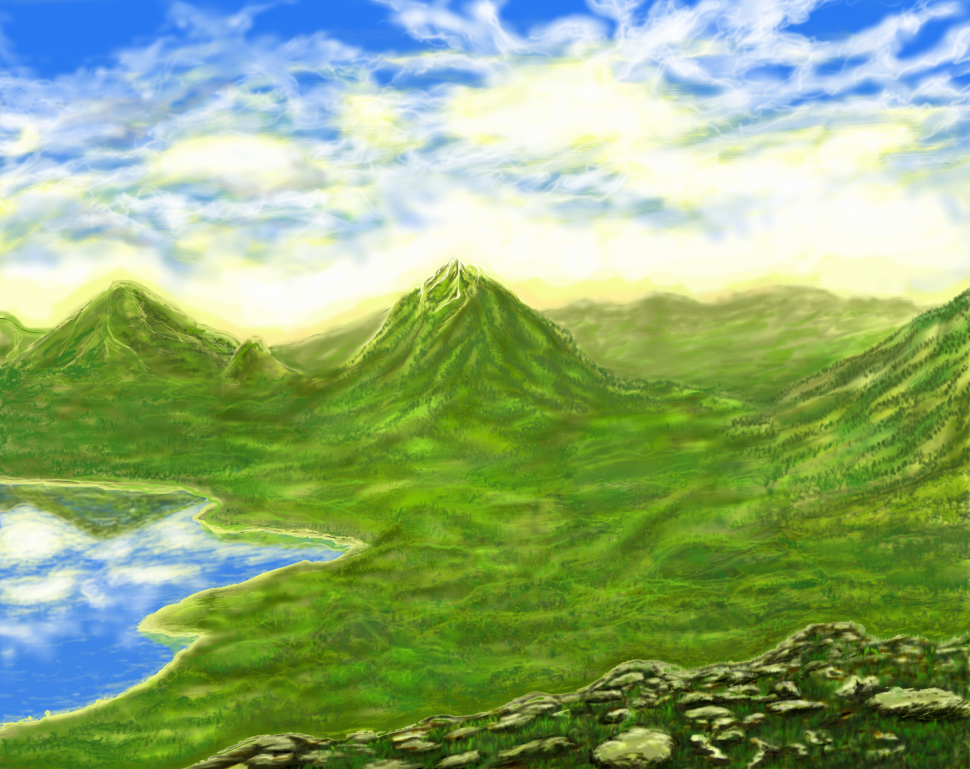 Paysage et montagnes - Corel Painter - 2018