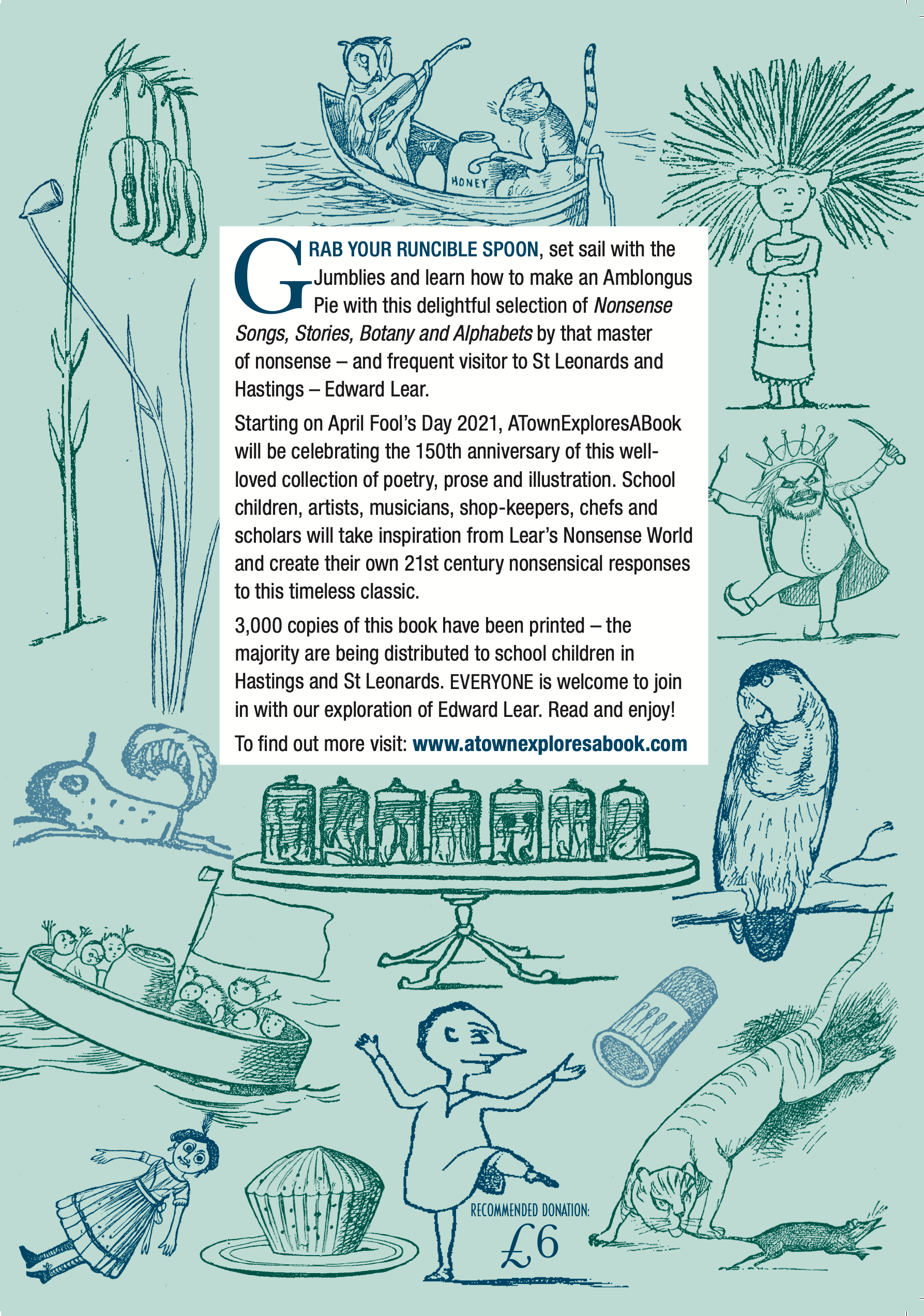 2021 Jacket for the A_Town_Explores_A_Book Festival themed around Edward Lear