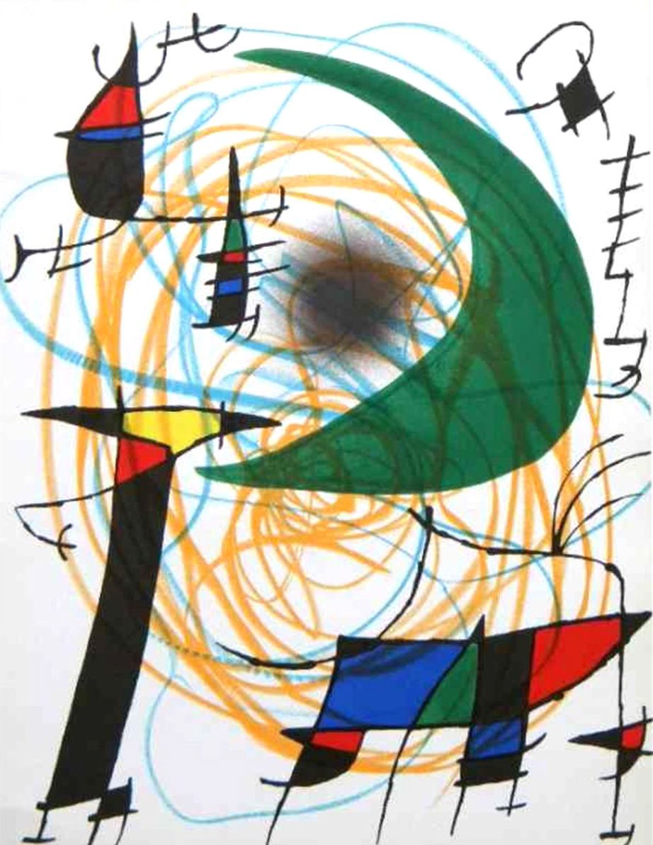 “The Green Crescent Moon” Lithograph in Colors, c.1972, Image: 9.5 x 12.5”, Reference: Mourlot 861, Please Inquire