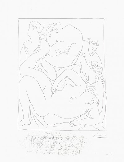 "Eurydice & Snake - From Ovid's Metamorphoses" Etching, c.1931, Edition:145, Hand Signed in Pencil LR, Image: 8.75 x 12.25", Ref.: Bloch 118, Please Inquire