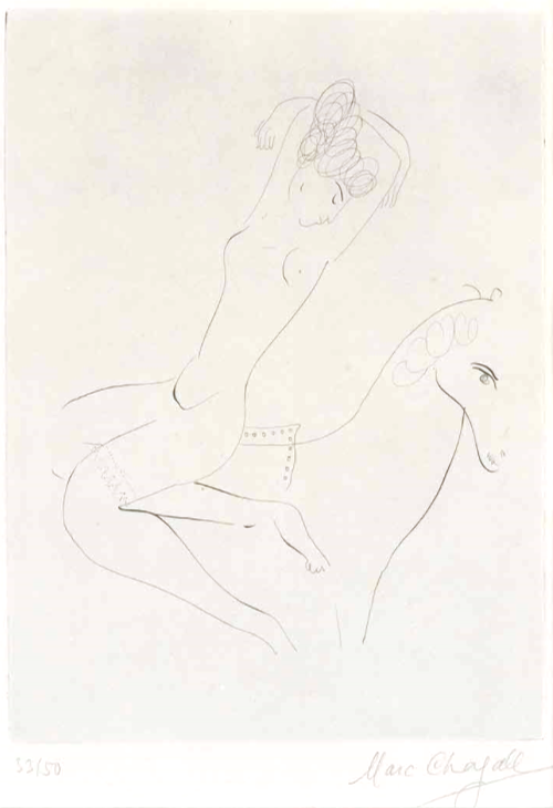 “Woman Riding Horse” Etching, c.1926-27, Edition:50, Hand Signed in Pencil LR, Image:13 x 9.5”, Reference: Kornfeld 72 Please Inquire