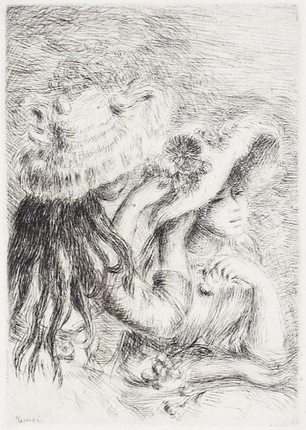 "Le Chapeau Epingle" Etching, c.1894, Signed in Plate LL, Image:4.5 x 3.25", Ref.: Stella 8, Please Inquire