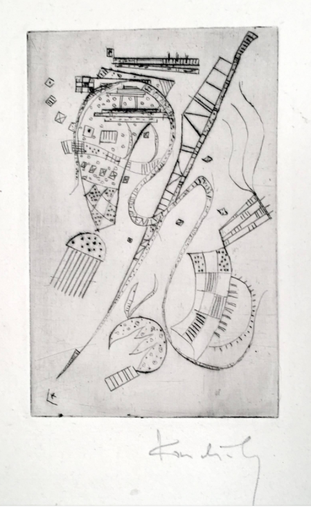 “Composition III” Etching, c.1939, Edition:113 (Not all were signed), Hand-Signed in Pencil LR, Image: 5 x 3.25”/Sheet: 8 x 6", Reference: Roethel 202, Please Inquire