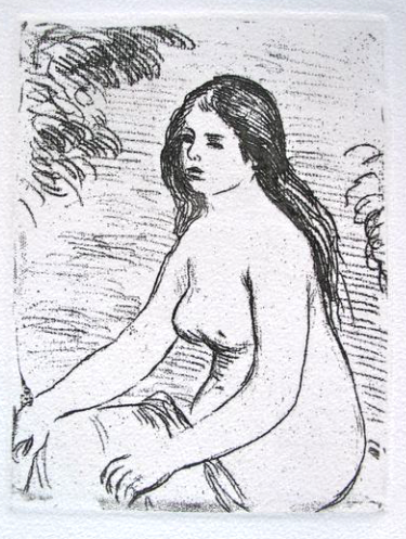 "Femme Nue Assise" Etching, c.1909, Image: 7.25 x 5.5", Ref.: Delteil 12, Please Inquire