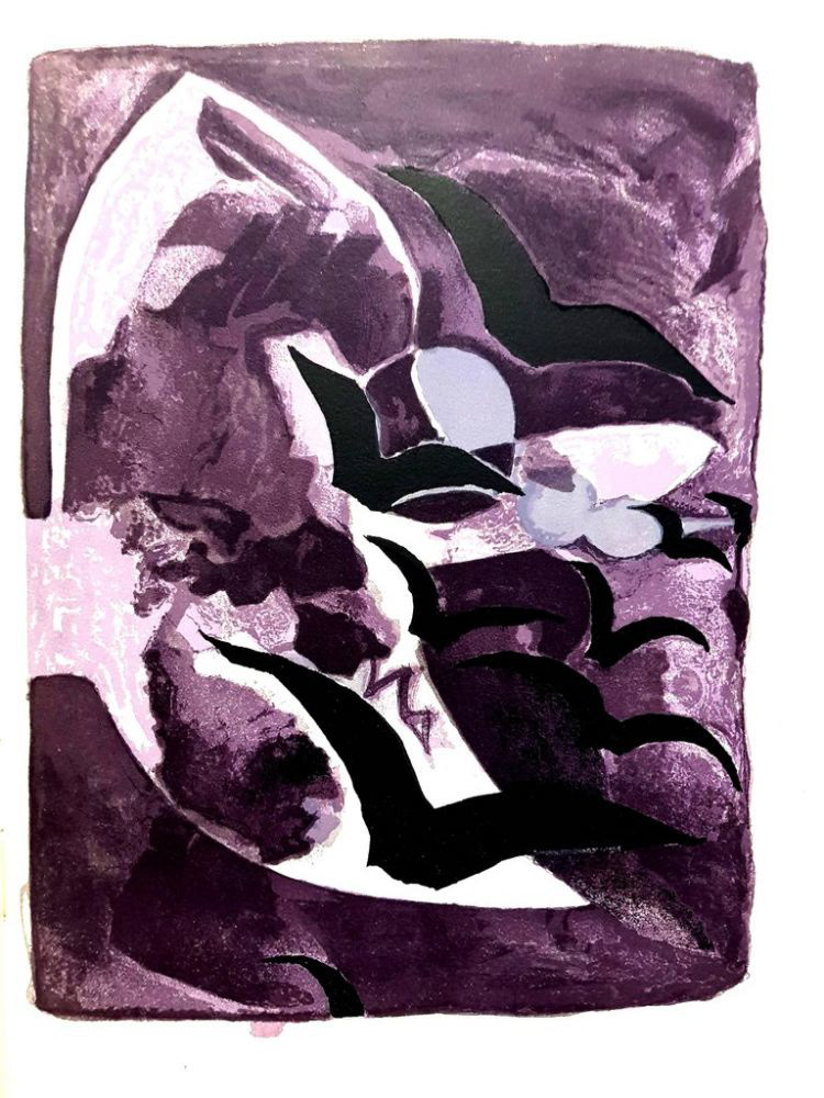 "Les Oiseaux de Nuit Année (Night Birds)" Lithograph in Colors, c.1964, Edition: 2000, 7.5 x 10", Reference : Vallier 153, Please Inquire