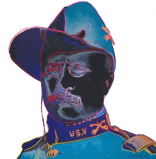 “Teddy Roosevelt - From the Cowboys & Indians Suite” Screenprint in Colors, c.1986, Edition:250, Hand Signed at Base, 36 x 36”, Reference: F&S II - 386, Please Inquire