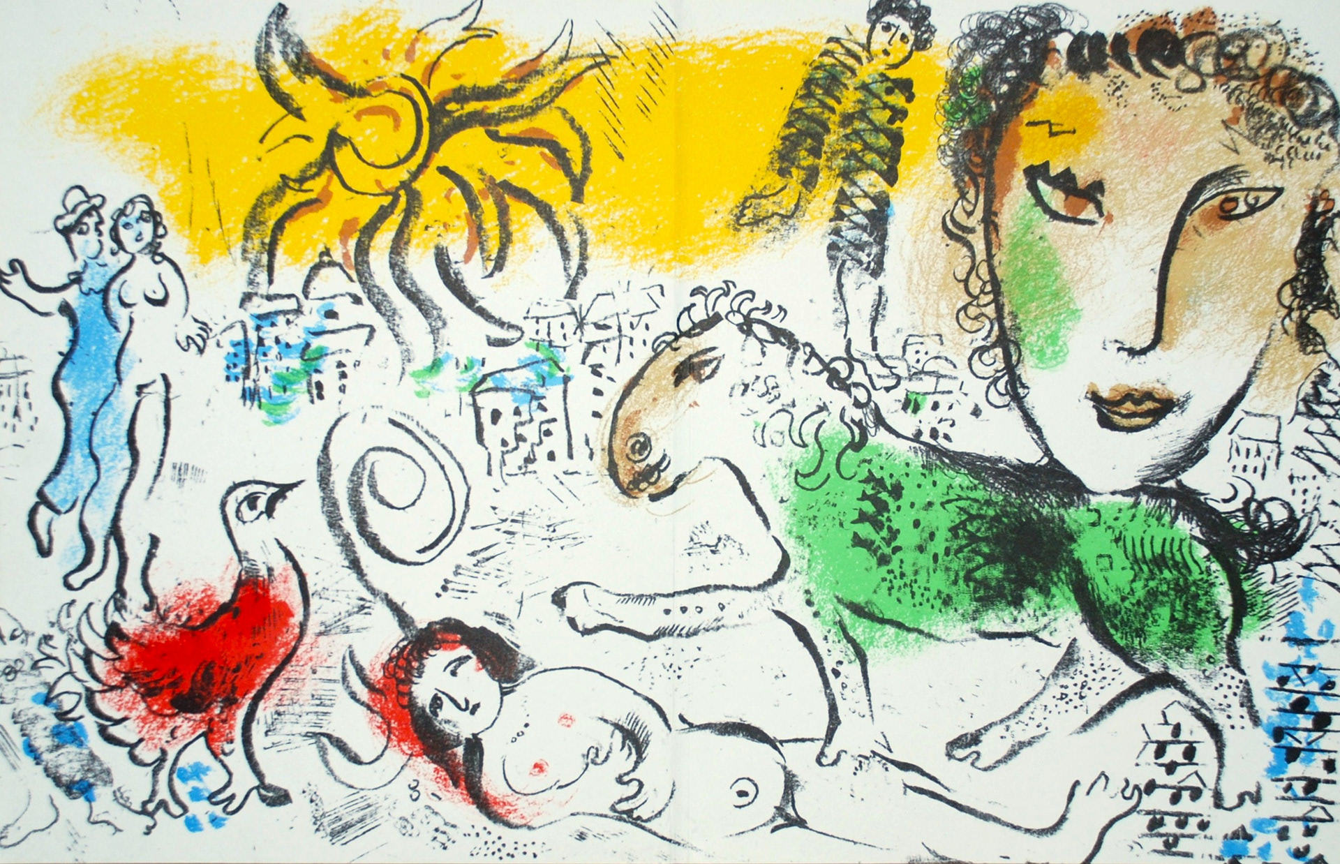 “Monumental” Lithograph in Colors, c.1973, Image:12 x 18”, Reference: Mourlot 699, Please Inquire