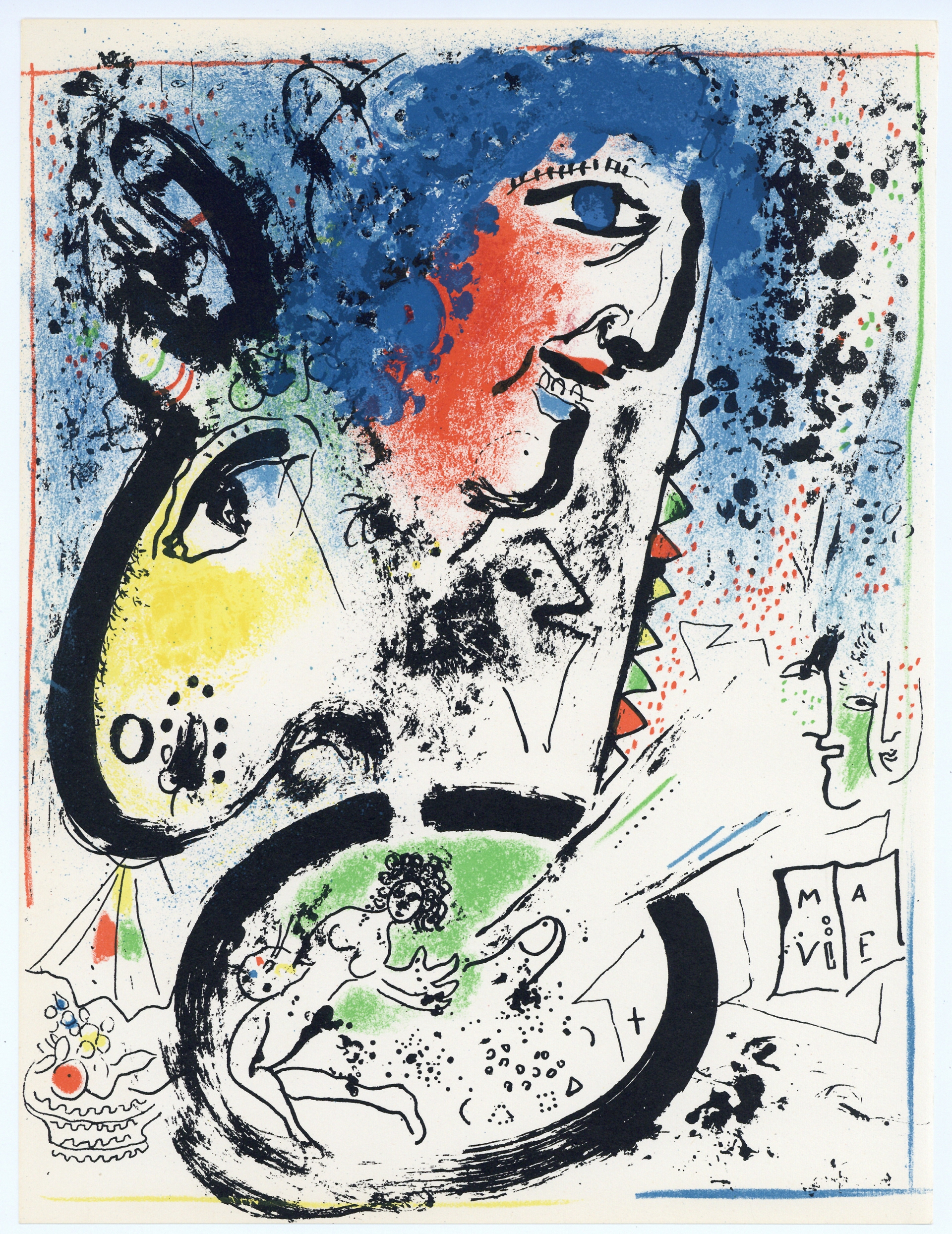 “Self-Portrait” Lithograph in Colors, c.1960, Image:12.5 x 9.5”, Reference: Mourlot 282, Please Inquire