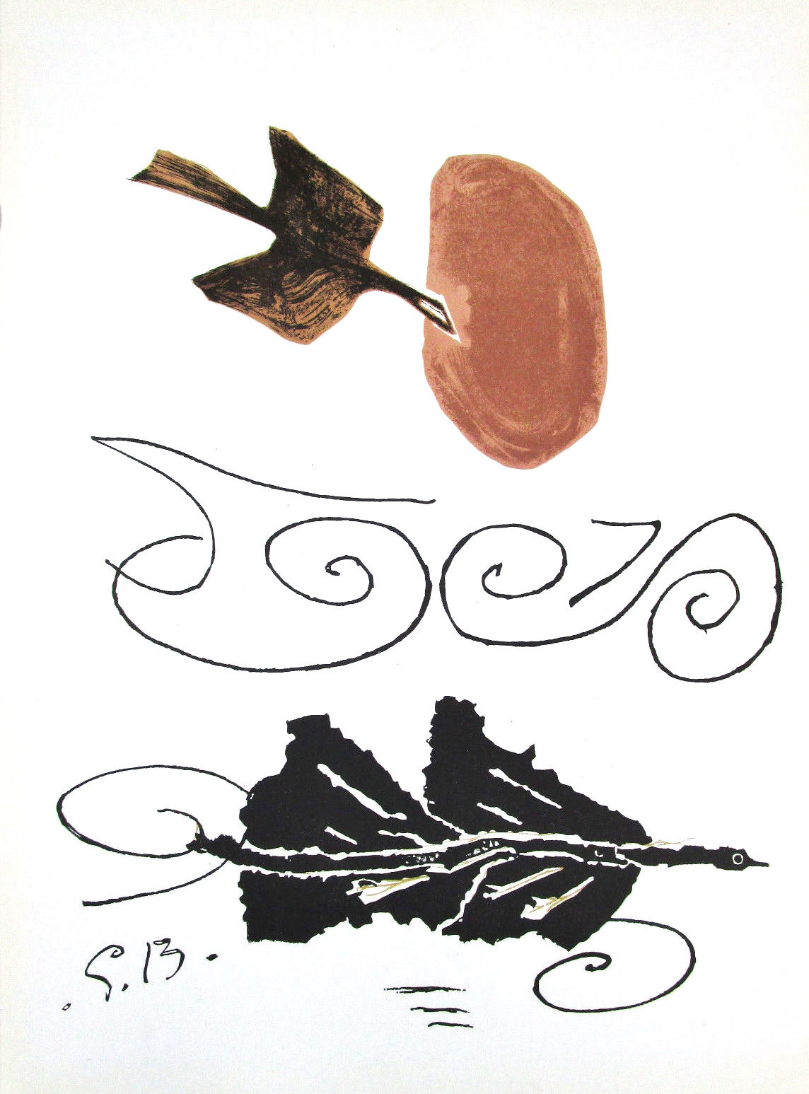 “Nuage en Echec”, Lithograph in Colors (After), c.1963, Signed In Plate, Image: 15 x 11”, Please Inquire