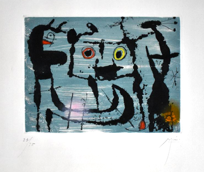 “The River Styx” Etching Aquatint in Colors, c.1958, Edition: 75, Hand Signed in Pencil LR, Image: 9.5 x 7”, Reference: Dupin 159, Please Inquire