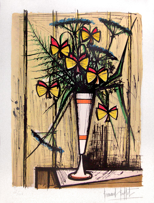 “Le Bouquet” Lithograph in Colors, c.1970, Edition:35, Hand Signed in Pencil LR, Image: 18.75x26”, Please Inquire