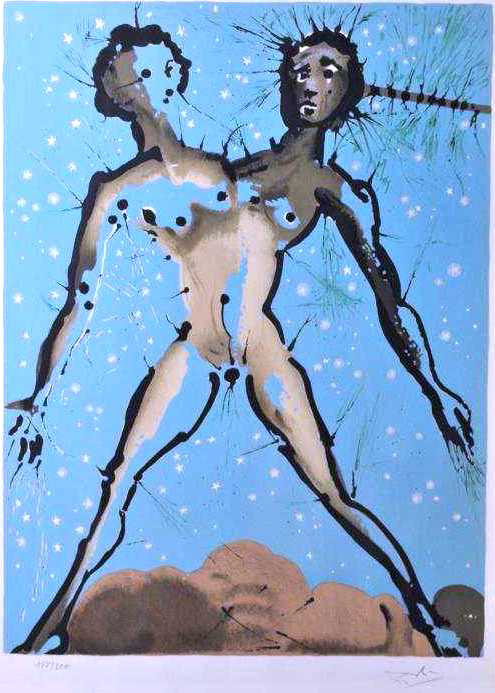 “Gemini : From The Zodiac Suite” Lithograph in Colors, c.1967, Edition: 49/250, Hand Signed in Pencil LR, Image: 18.75 x 25.25”, Reference: Field 67-6E, Please Inquire