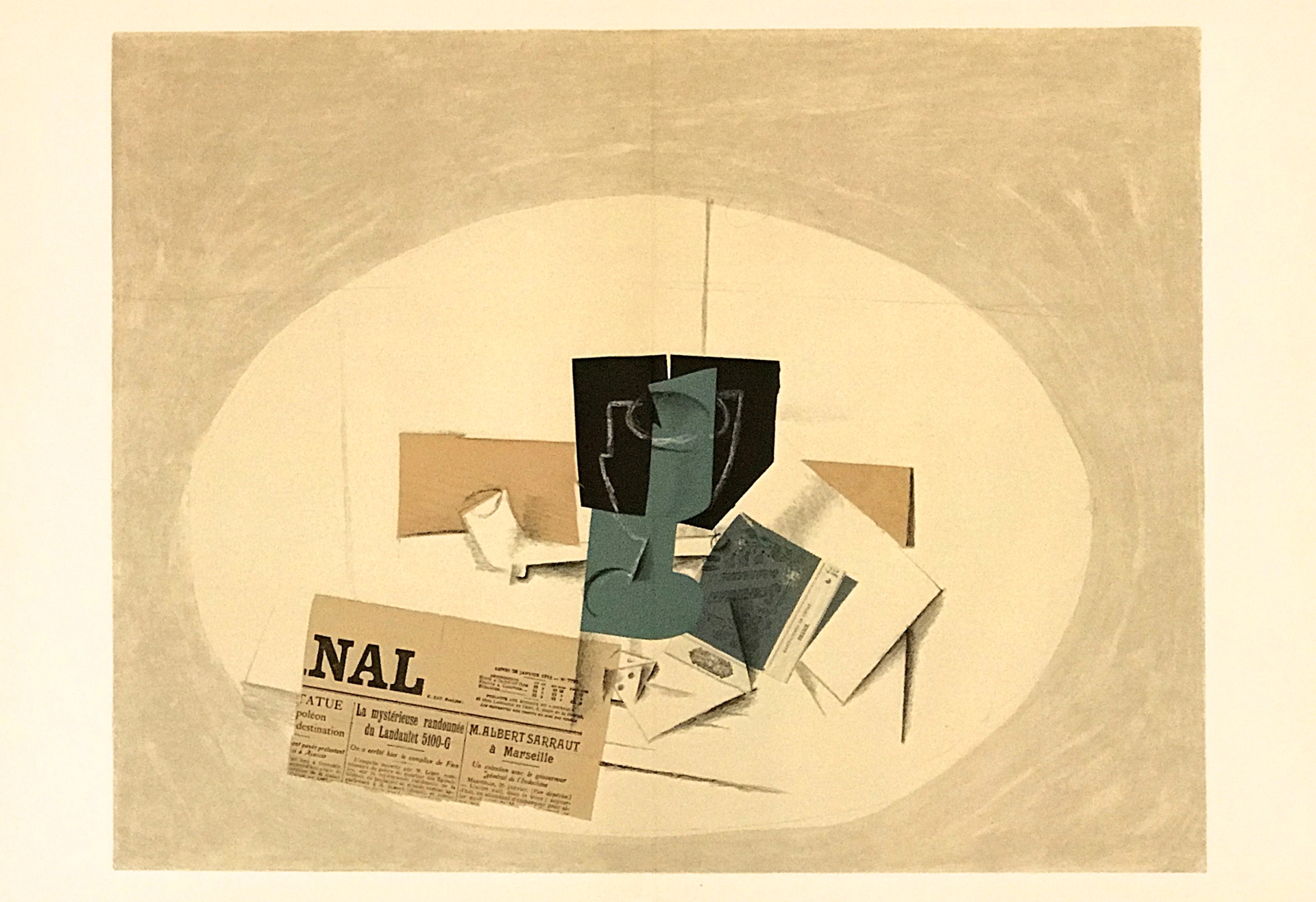 “Papiers Colles V” Lithograph in Colors (After), c.1963, Unsigned, 15 x 22”, Please Inquire