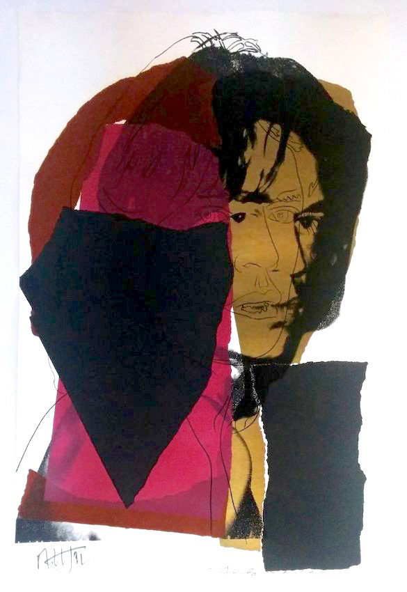 “Mick Jagger” Silkscreen in Colors, c.1975, Edition:250, Hand Signed by Mick Jagger & Warhol, 43.5 x 29”, Reference: F&S II-139, Please Inquire