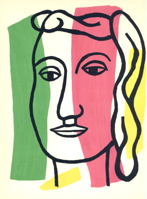 "Visage" Lithograph in Colors (After), c.1952, Edition:1000, Unsigned, 10.5 x 7.5", Please Inquire