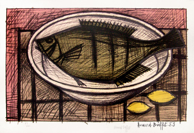 “Poisson et Lemons” Lithograph in Colors, c.1953, Edition: 220, Hand Signed in Pencil LR, Image: 12.75x20.25”, Please Inquire