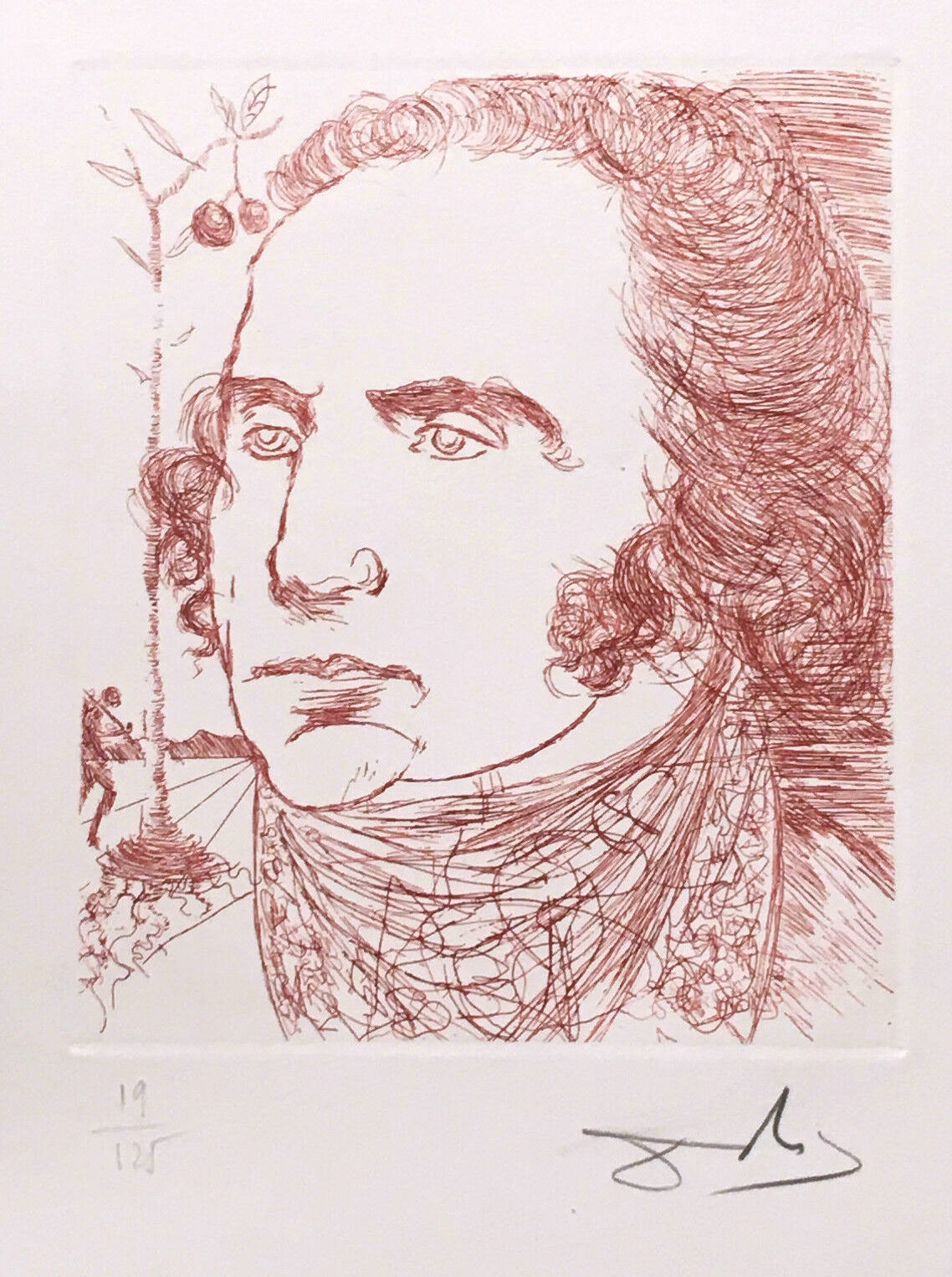 "George Washington : From the Five Americans Suite" Etching in Sepia, c.1967, Edition:19/125, Hand Signed in Pencil LR, Image: 6x9", Please Inquire