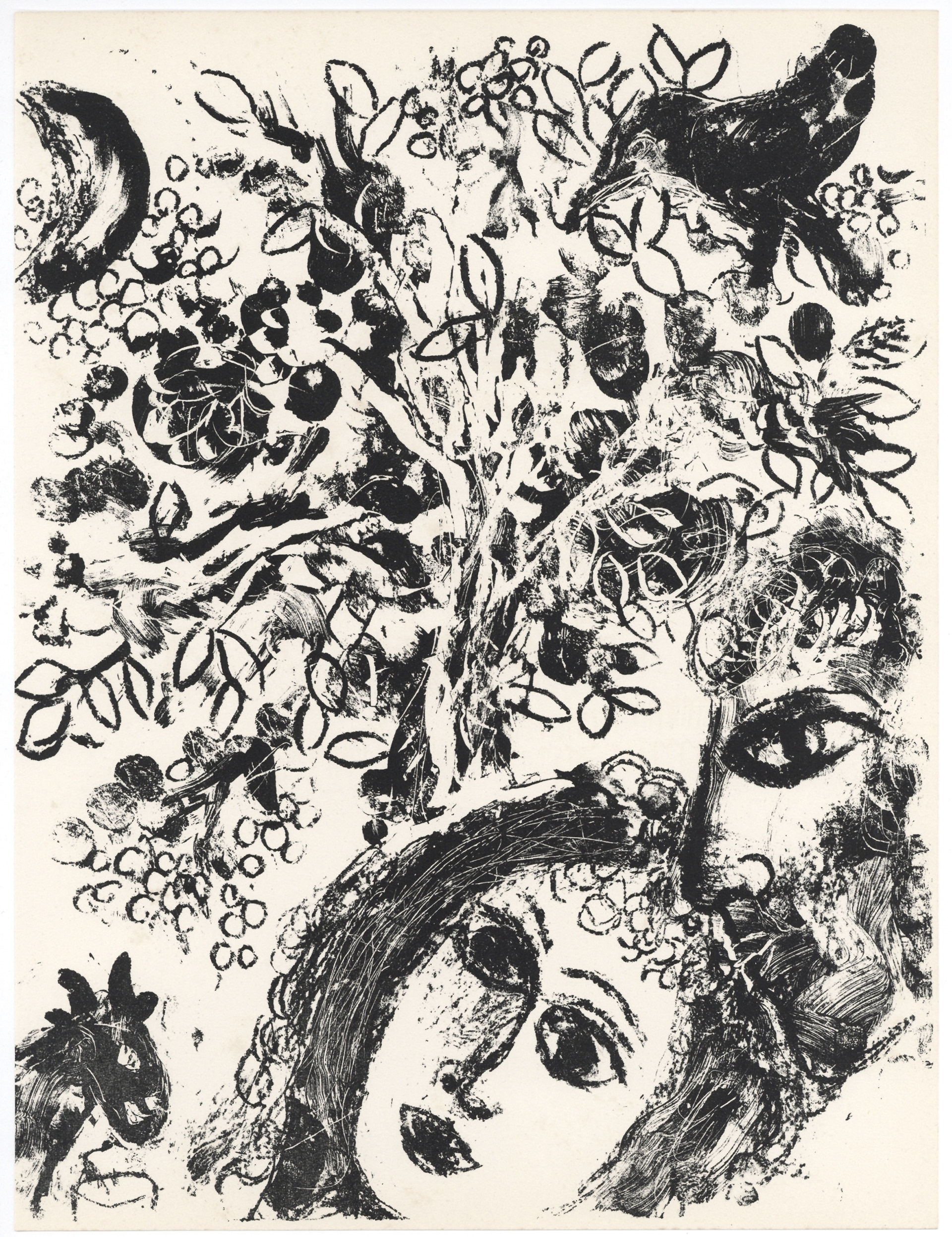 “Couple Under A Tree” Lithograph, c.1963, Image:9.5 x 12.5”, Reference: Mourlot 292, Please Inquire