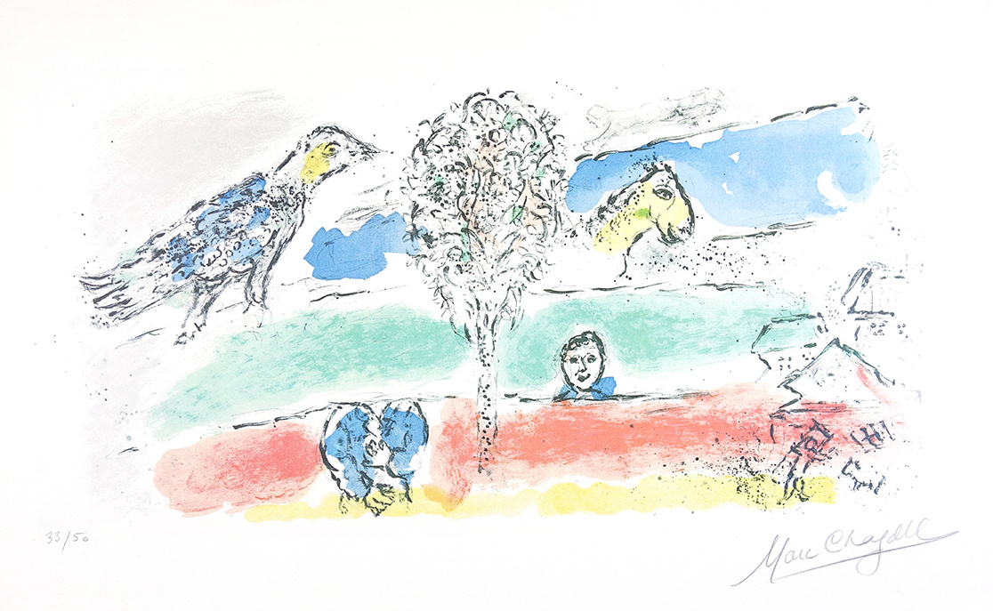 “The Green River” Lithograph in Colors, c.1974, Edition:50, Pencil Signed LR, Image: 11.25 x 23”, Please Inquire