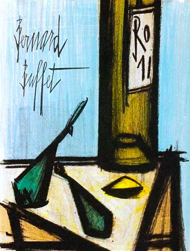 "Still Life with Bottle”, Lithograph in Colors, c.1968, Edition:2000, Signed in Plate, 9.5 x 12.5" Please Inquire