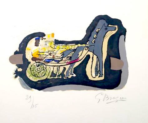 “Gelinotte (Grouse)" Lithograph in Colors, c.1960, Edition: 75, Hand Signed in Pencil LR, Image Size: 9 x 14”, Reference: Vallier 149, Please Inquire
