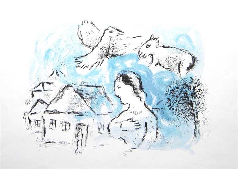 “The Village” Lithograph in Colors, c.1977, Image:15 x 22”, Reference: Mourlot 917, Please Inquire