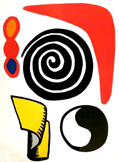 “Spiral Composition" Lithograph in Colors, c.1973, Edition:90, Hand Signed in Pencil LR, Image: 28 x 22”, Please Inquire