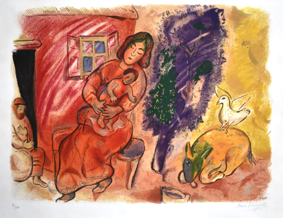 “Maternity” Lithograph in Colors (After the Painting c.1937), c.1954, Edition:300, Hand Signed in Pencil & Plate LR, Image:20.5 x 26.5" , Reference: CS 7, Please Inquire
