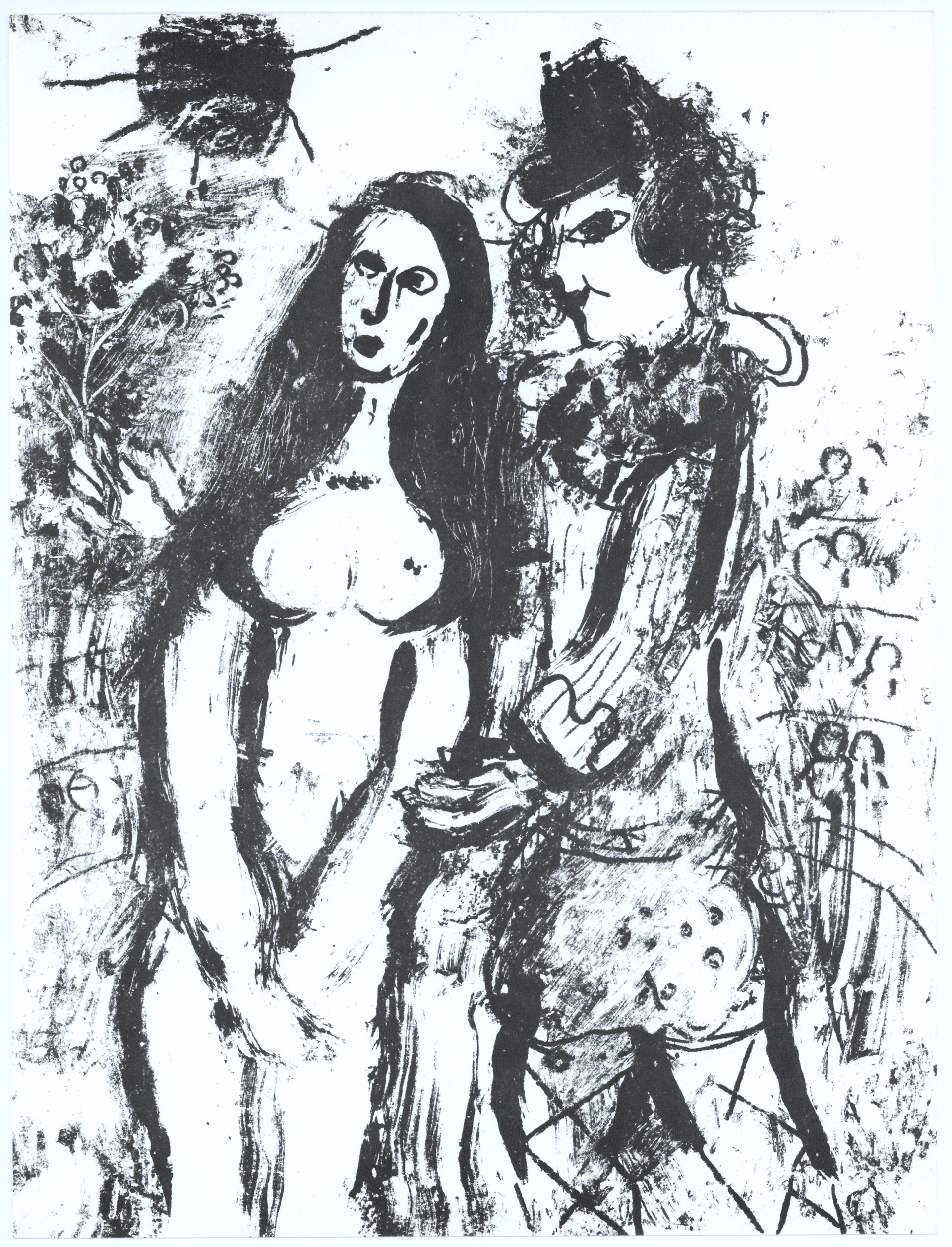 “Clown in Love” Lithograph, c.1963, Image:9.5 x 12.5”, Reference: Mourlot 394 , Please Inquire